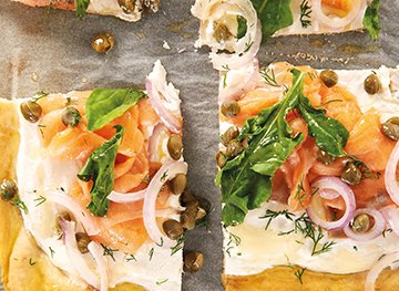 Salmon pizza